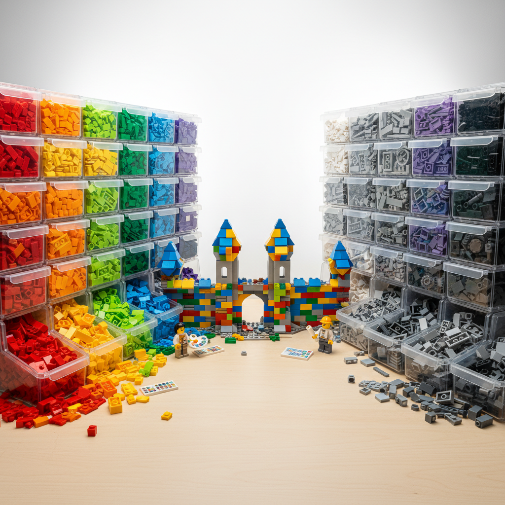 LEGO Sorting Methods: By Color vs By Part Type Comparison